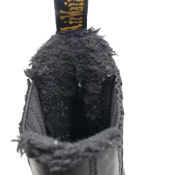 Doc Dr. Martens Rometty FL Faux Fur Lined Chelsea Boots Women's 8 Black Leather - Picture 10 of 12